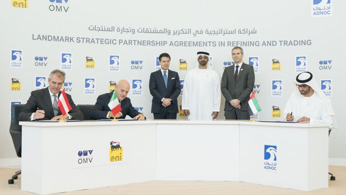 ADNOC signs landmark strategic partnership agreements with Eni and OMV in refining and trading