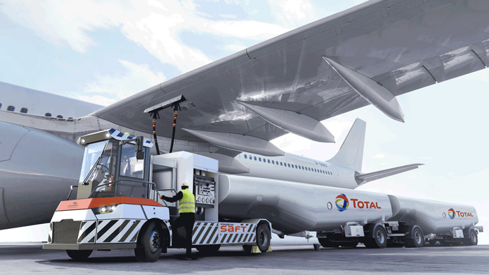 Total and Gaussin developing world's first full electric aircraft refueller transporter